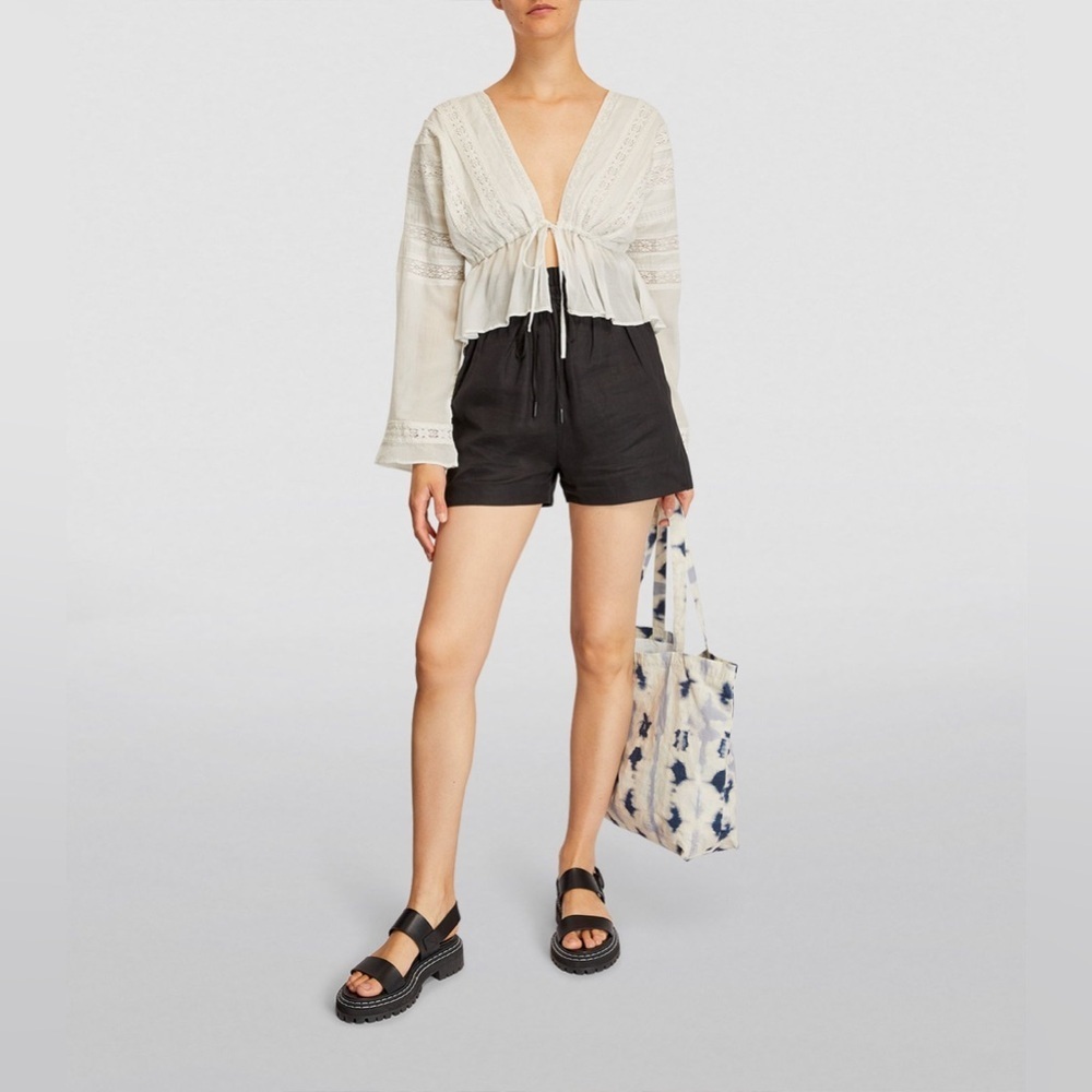NWT Allsaints White Eyelet Boho Top sz 0 - Picture 3 of 10